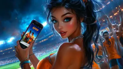 Stadium Betting App Woman at stadium showing sports betting app on smartphone